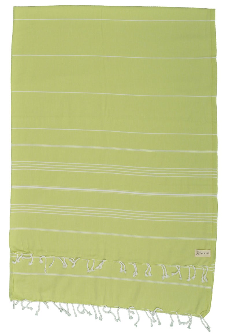 Bersuse Towels Anatolia XL Beach Blanket Throw Blanket Turkish Towel 100% Cotton Extra-Large Quick-Dry Lightweight Premium Peshtemal Towel - 61x82 Inches, Pistacho Green - Image 1